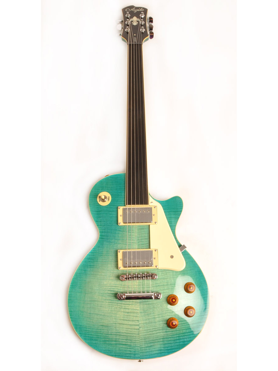 alfatone ビザールギター(レスポールタイプ)3ts color Agile AL-3010SE Oceanburst Flame Fretless Guitar - Rondo Music