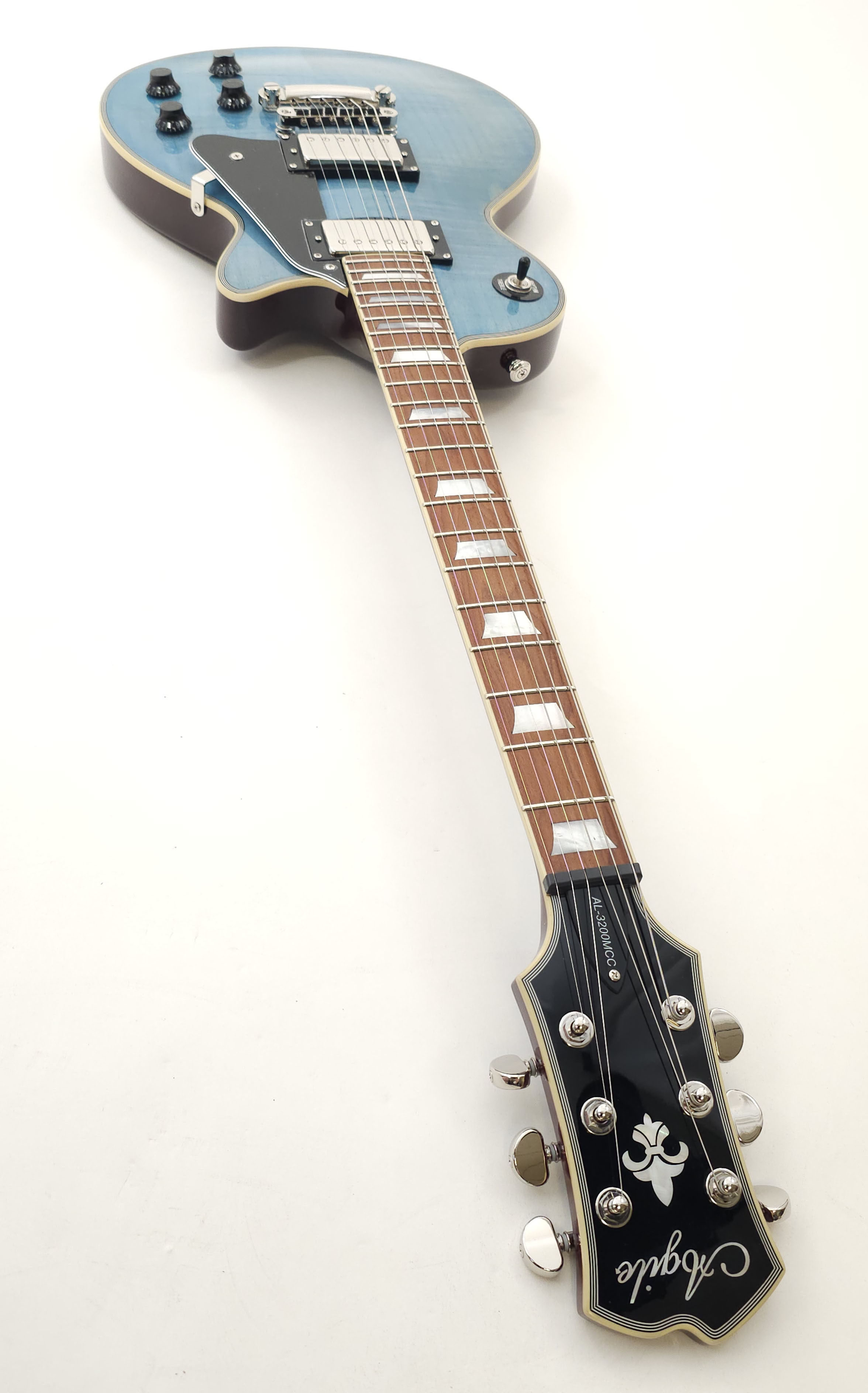 Agile AL-3200MCC Light Blue Flame MN Roasted Maple Fretboard