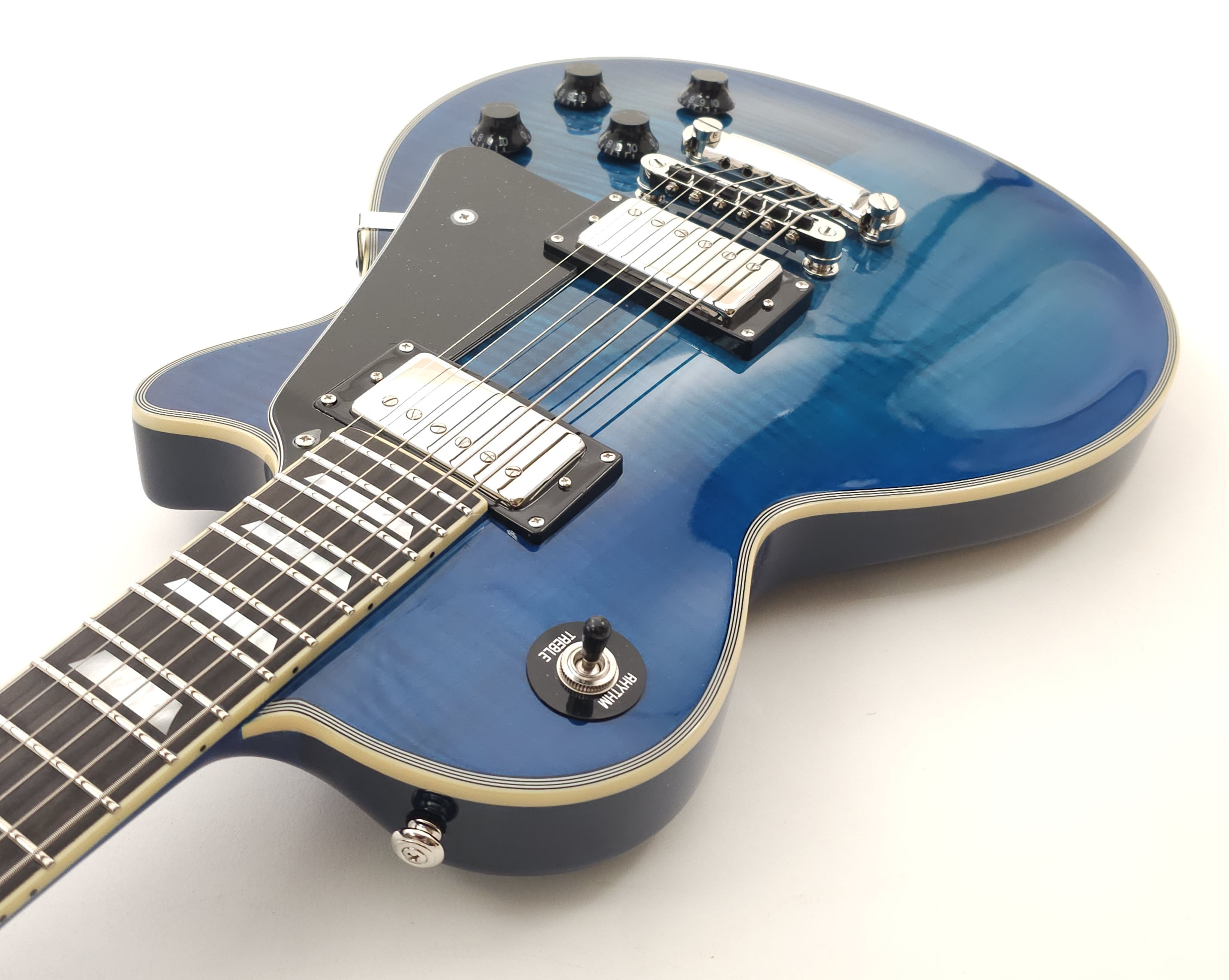 ネイビーブルー エレキギター Epiphone Les Paul Custom Quilt Viper Blue (バイパーブルー) エレキ