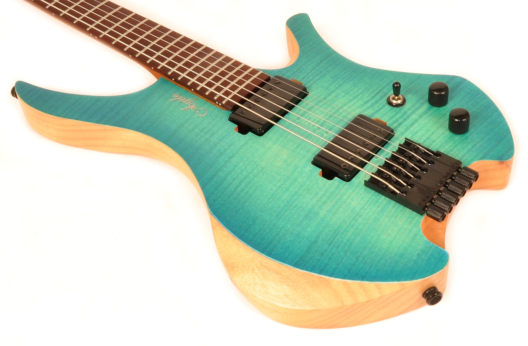 Agile Chiral 627 Oceanburst Flame Headless Guitar