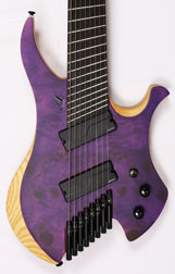 Agile Chiral Nirvana 82528 EB MOD SS Satin Purple Burl Headless Guitar Advanced Order (7-12)