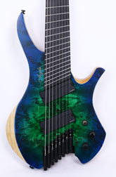 Agile Chiral Nirvana 82528 EB MOD SS Satin Green Blue Burst Headless Guitar (Advanced Order 8-31)