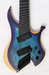 Agile Chiral Nirvana 82528 RL MOD SS Satin Blue-Purple Headless Guitar Advanced Order (7-1)