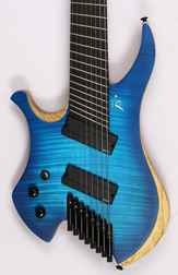 Agile Chiral Nirvana 82528 RL MOD SS Satin Oceanburst Flame Left Handed Headless Guitar