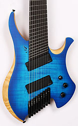 Agile Chiral Nirvana 9 String Guitar 92528 EB MOD SS Oceanburst Flame Headless Guitar Advanced Order (2-10)