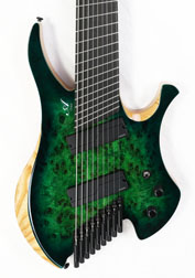 Agile Chiral Nirvana 92832 RL M39 SS Green Blue Burst 9 String Headless Guitar Advanced Order (4-27)