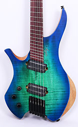 Agile Chiral Parallax 62527 Satin Blue / Green Left Handed Headless Guitar (Advanced Order 8-22)