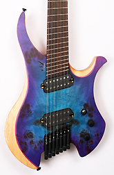 Agile Chiral Parallax 72527 RN Satin Blue / Purple Headless Guitar (Advanced Order 8-31)