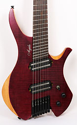 Agile Chiral Parallax 72527 Purple Flame Headless Guitar