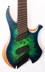 Agile Chiral Parallax 82528 RN Satin Green / Blue Headless Guitar (Advanced Order 8-31)