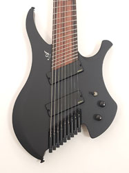 Agile Chiral Parallax 92528 EB EMG SFlat Black Headless Guitar 