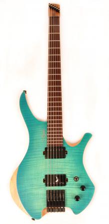 Agile Chiral 627 Oceanburst Flame Headless Guitar