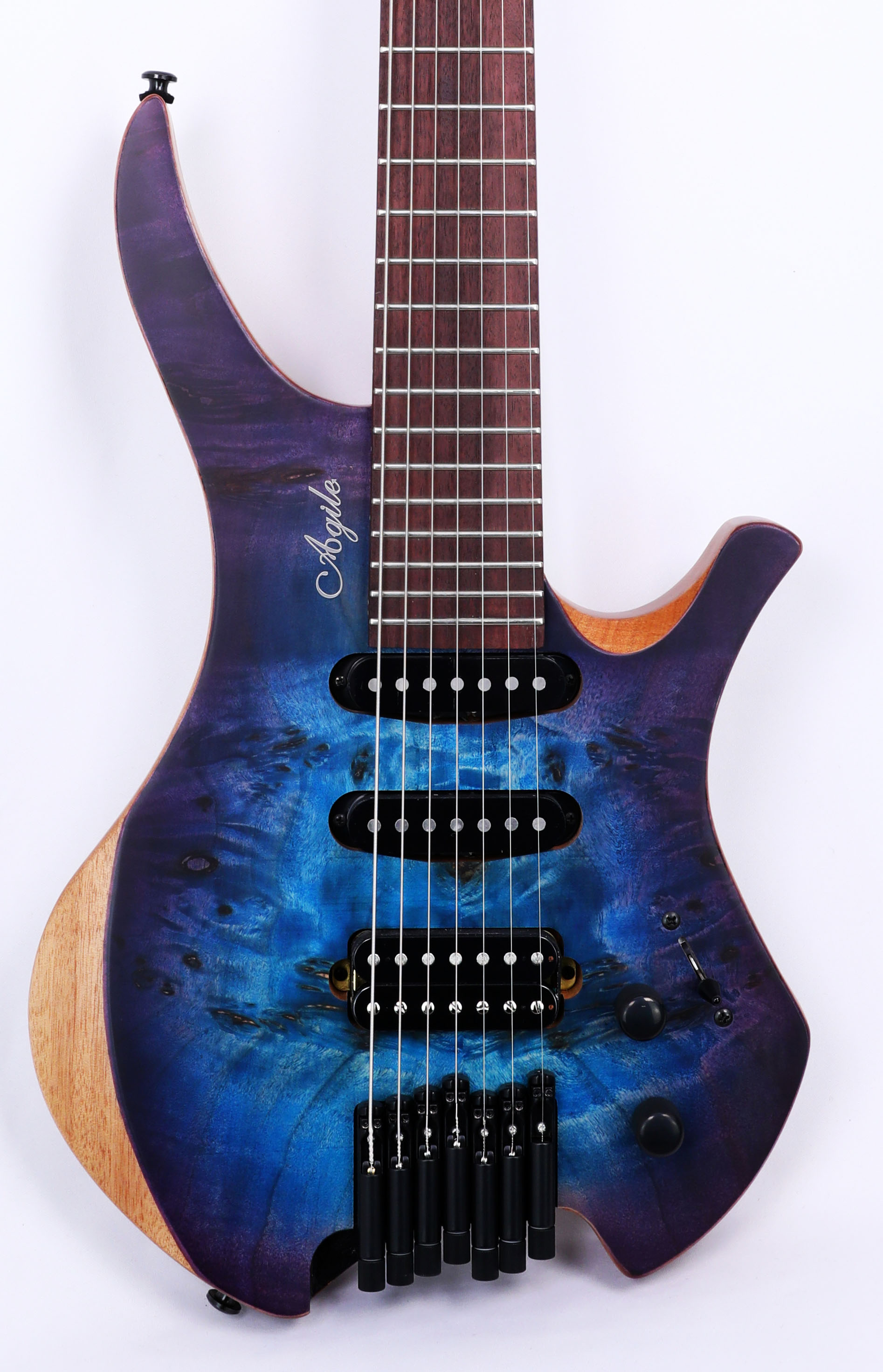 洋服通販 - 新作アイテムを 727 Chiral Agile HSS Guitar Headless Burst Purple Blue Satin サーフィン・ボディボード