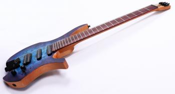 Agile Chiral 727 HSS Satin Blue Purple Burst Headless Guitar