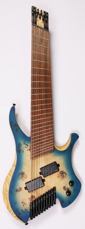 Agile Chiral Nirvana 102528 EB MOD SS Satin Oceanburst Natural Burl Headless Guitar Advanced Order (7-12)