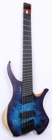 Agile Chiral Nirvana 72527 EB MOD Satin Blue / Purple Headless Guitar 