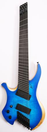 Agile Chiral Nirvana 82528 EB MOD SS Satin Oceanburst Flame Left Handed Headless Guitar 