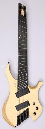 Agile Chiral Nirvana 82528 RL MOD SS Natural Flame DOT Headless Guitar 