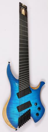 Agile Chiral Nirvana 82528 RL MOD SS Satin Oceanburst Flame Headless Guitar 