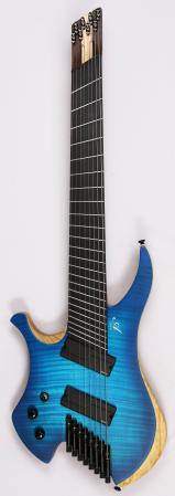 Agile Chiral Nirvana 82528 RL MOD SS Satin Oceanburst Flame Left Handed Headless Guitar