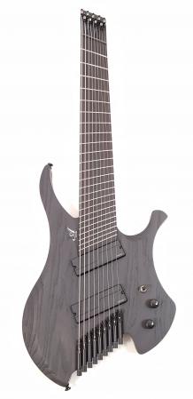 Agile Chiral Nirvana 9 String Guitar 92528 EB MOD SS Flat Black Headless Guitar