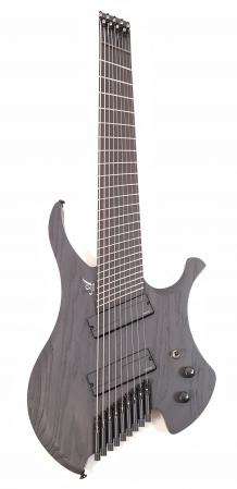 Agile Chiral Nirvana 9 String Guitar 92528 EB MOD SS Flat Black Headless  Guitar