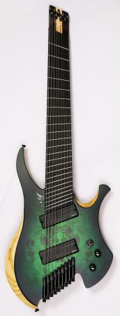 Agile Chiral Nirvana 92730 RL MOD SS Green Blue Burst 9 String Headless Guitar 