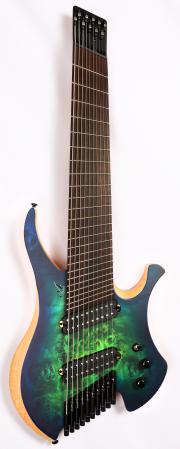 Agile Chiral Parallax 102528 EB CEP Satin Green / Blue Headless Guitar 