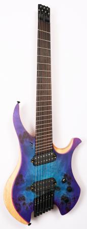 Agile Chiral Parallax 72527 RN Satin Blue / Purple Headless Guitar 