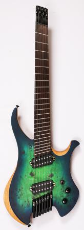 Agile Chiral Parallax 72527 Satin Green / Blue Headless Guitar