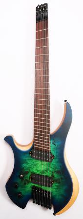 Agile Chiral Parallax 72527 RN Satin Green / Blue Left Handed Headless Guitar B Stock