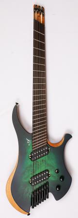 Agile Chiral Parallax 72730 Satin Green / Blue Headless Guitar