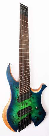 Agile Chiral Parallax 82528 RN Satin Green / Blue Headless Guitar 