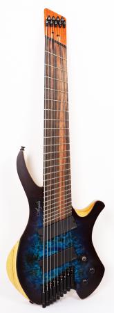 Agile Chiral Parallax 92528 EB EMG SS Satin Blue / Purple Headless Guitar