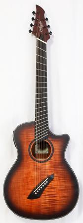 Agile Renaissance 82730 RL EQ Tiger Eye Flame Steel String 8 String Acoustic Multiscale 