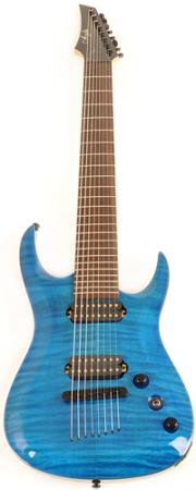 Agile Chiral 727 HSS Satin Blue Purple Burst Headless Guitar