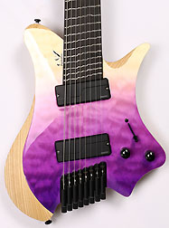 Perihelion Pro 82628 TT Neck-Thru True Temperament Guitar GL Purple Fade Quilt