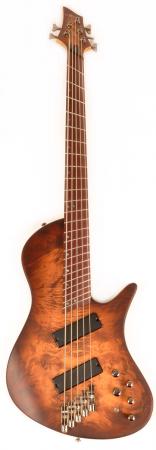 Brice Freak-Out Bass 53437 AN Burl Brown 5 String Multi Scale Bass