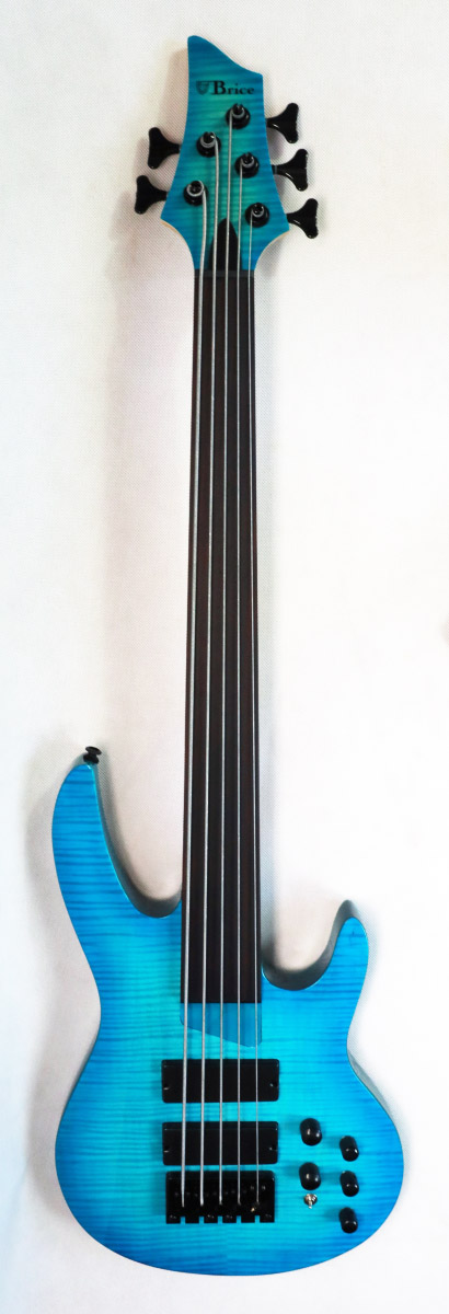 Brice HXB2-405 3/4 RN Oceanburst Flame Fretless Short Scale