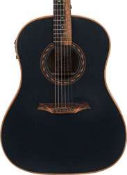 Bromo BAT 8ME Black Solid Top Acoustic Guitar