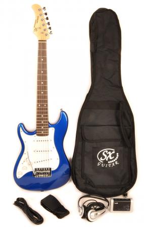 SX RST 1/2 EB Left Handed Half Size Blue Guitar Pack