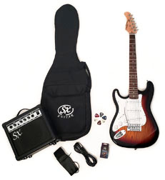 SX RST 3/4 3TS Left Handed Short Scale Sunburst Guitar Pack