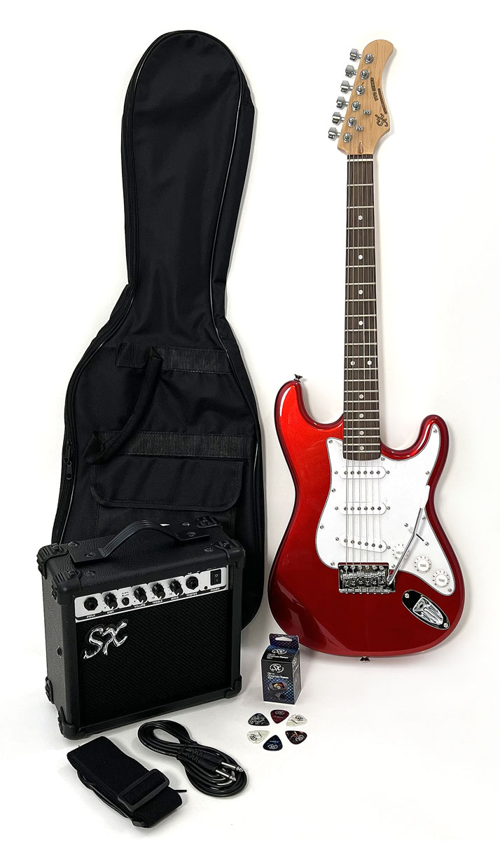 SX RST 3/4 CAR Short Scale Red Guitar Pack