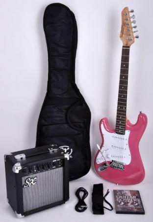 SX RST 3/4 BGMY Left Handed Short Scale Pink Guitar Pack
