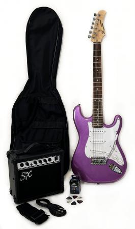 SX RST 3/4 MPP Purple Short Scale Guitar Pack
