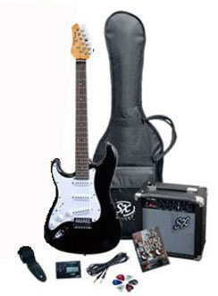 SX RST Pack Black Left Handed Full Size Guitar Pack