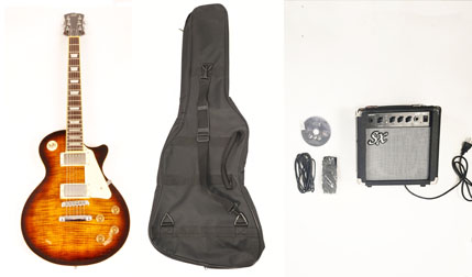 SX CALLISTO STD+ DS Guitar Package w/Amp Strap, Cord and Instructional DVD