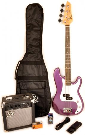 SX Ursa 1 JR RN PK MPP Purple 3/4 Bass Guitar Pack