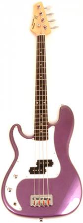 SX Ursa 1 JR RN PK MPP Left Handed Purple SHORT SCALE Bass Guitar Package