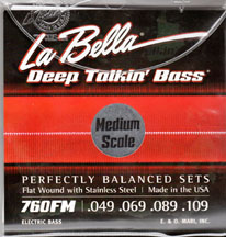 LaBella 760FM-CB Medium Scale Flatwound Bass Strings, 4-String Set